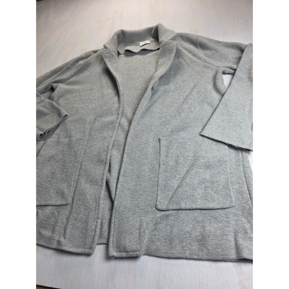 J.Crew Womens Gray Cotton Open Front Cardigan Sweater Blazer Jacket Size M